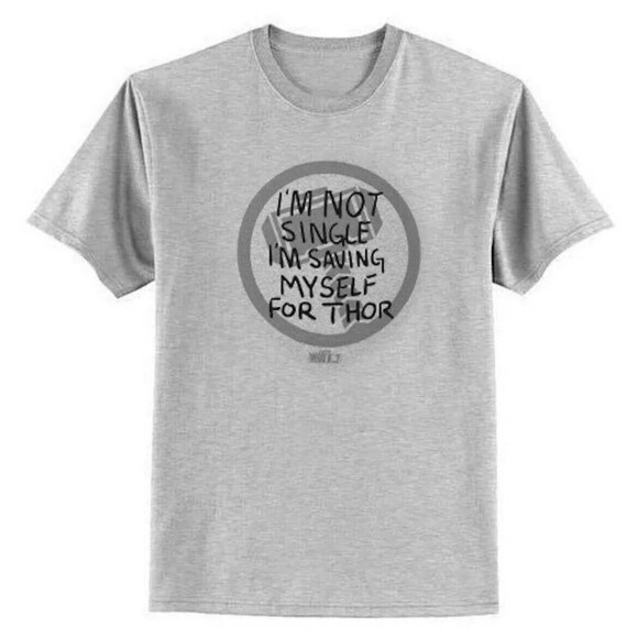 Marvel Graphic Shirt XXL Im Not Single Saving Myself for Thor Avengers Tee Gray - Picture 1 of 8